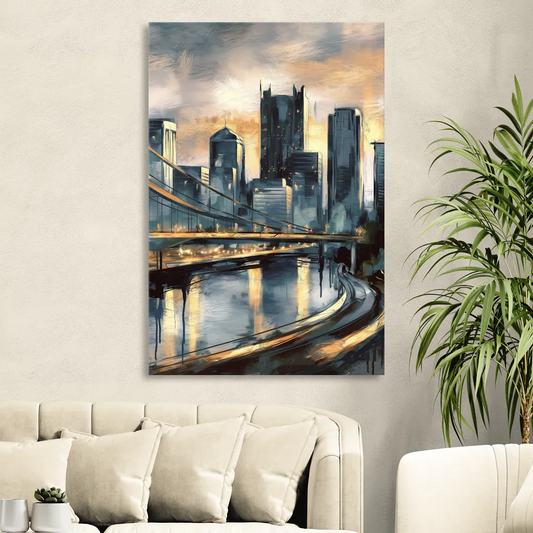 Pittsburgh Urban Aesthetic Living Room - Canvas Wall Art