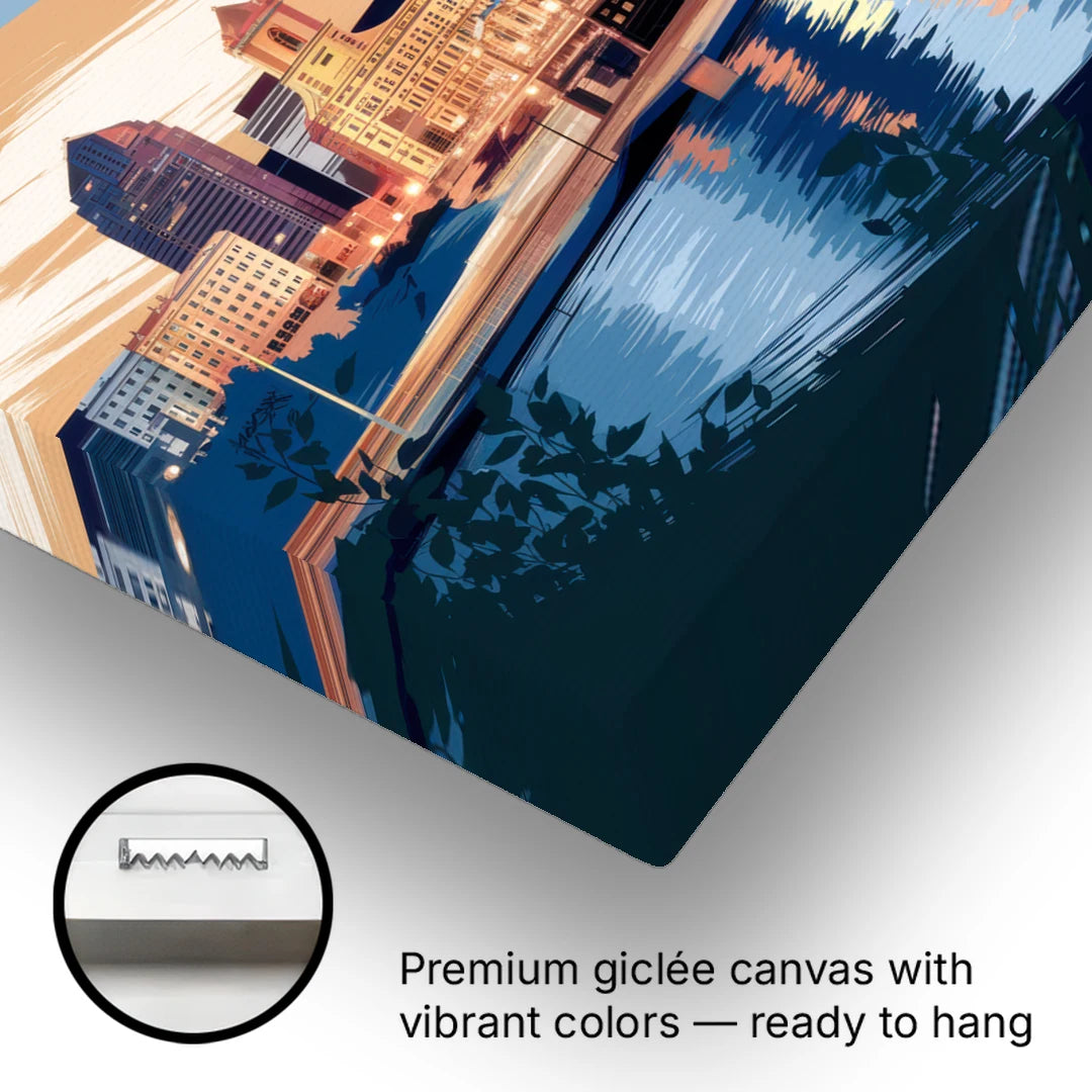 Pittsburgh Urban Aesthetic View - Canvas Wall Art - Gallery Wrap Corner