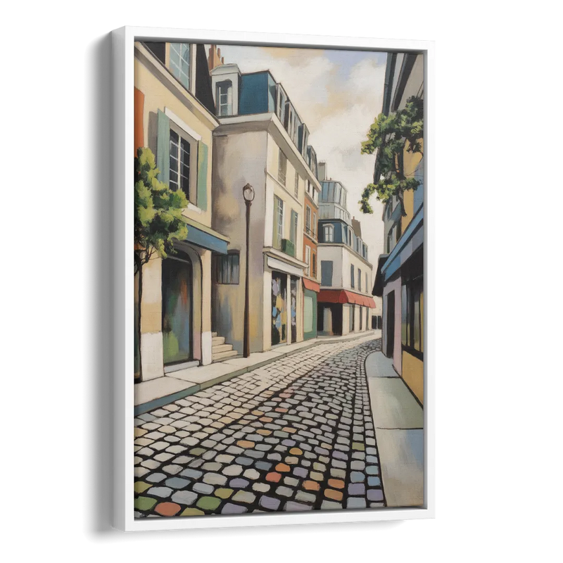 Place Royale Cobblestones Side - White Canvas Wall Art