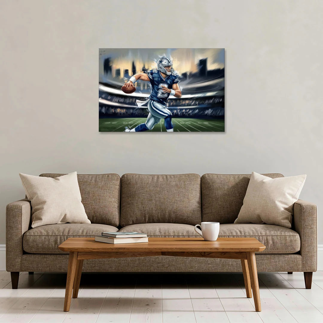 Plano Dallas Cowboys Spirit - Canvas Wall Art - Sofa - 36x24