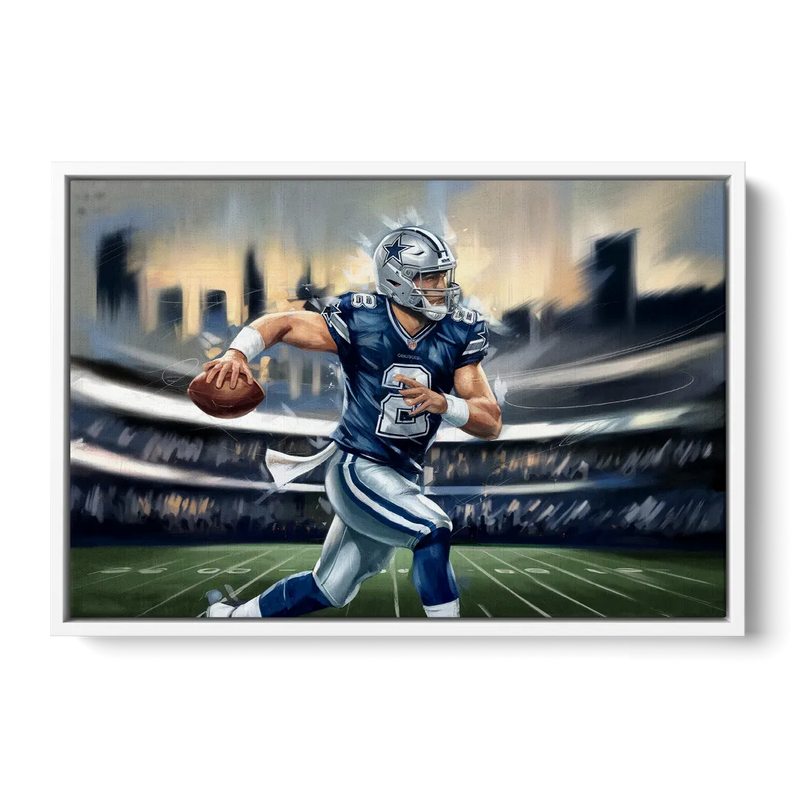 Plano Dallas Cowboys Spirit Front - White Canvas Wall Art