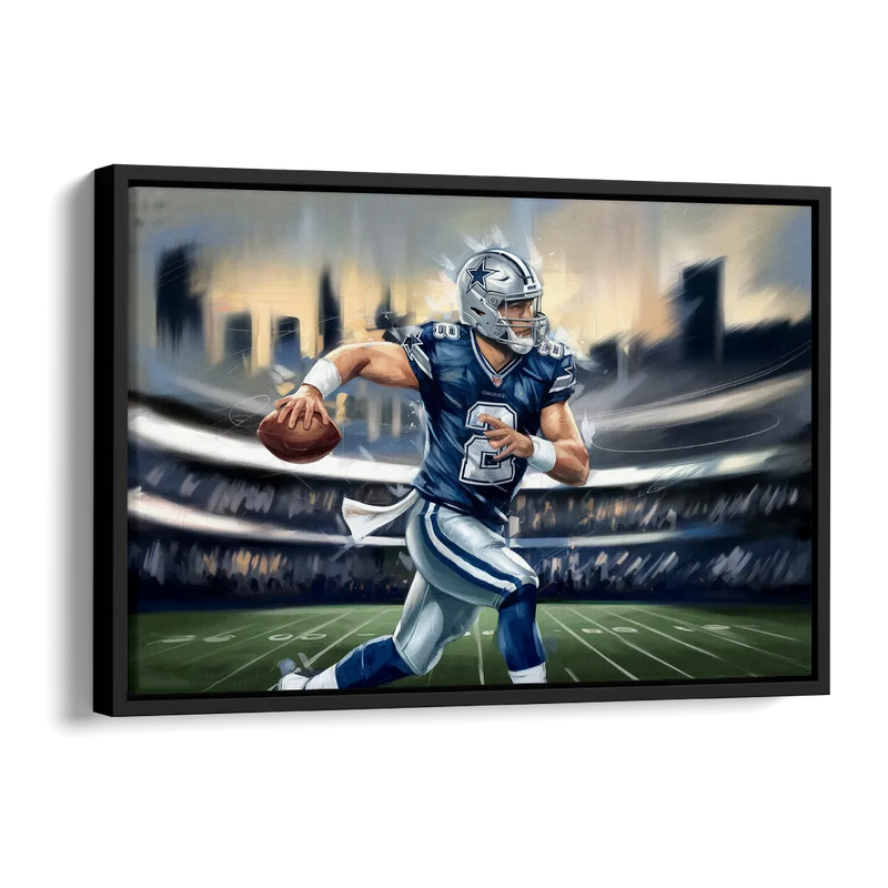 Plano Dallas Cowboys Spirit Side - Black Canvas Wall Art