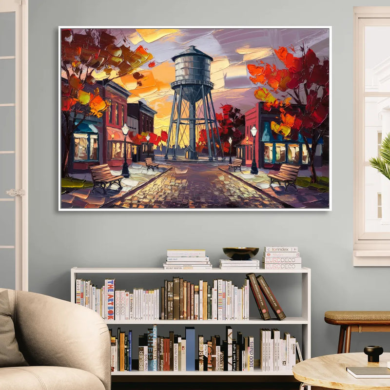 Plano Local Landmarks Living Room - White Canvas Wall Art