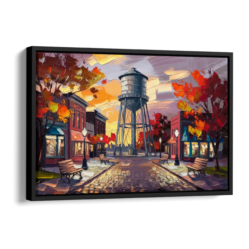Plano Local Landmarks Side - Black Canvas Wall Art