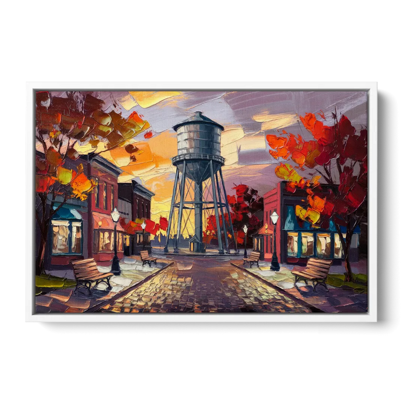 Plano Local Landmarks Front - White Canvas Wall Art
