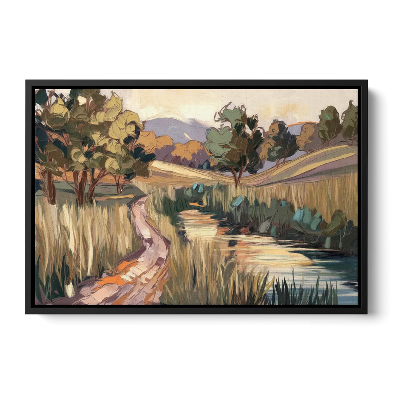 Plano Nature Trails Front - Black Canvas Wall Art
