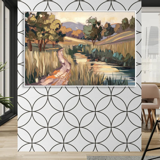 Plano Nature Trails Living Room - White Canvas Wall Art