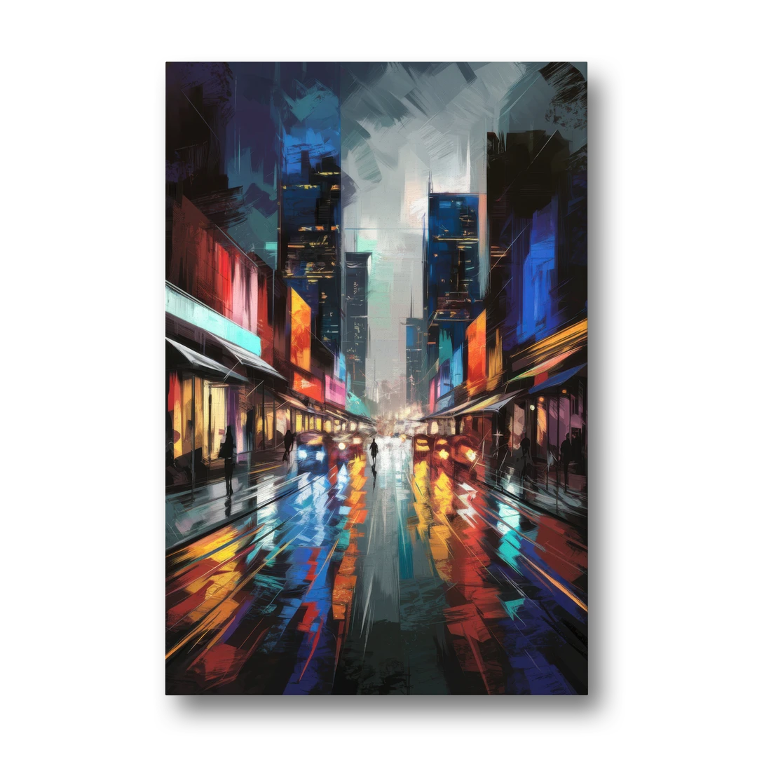 Plano Nightlife Glow Neon - Canvas Wall Art - Front