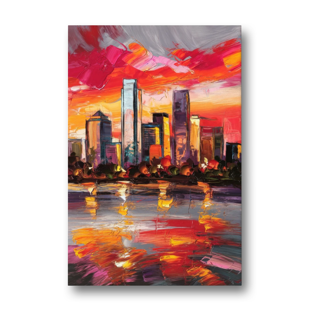 Plano Skyline Sunset - Canvas Wall Art - Front