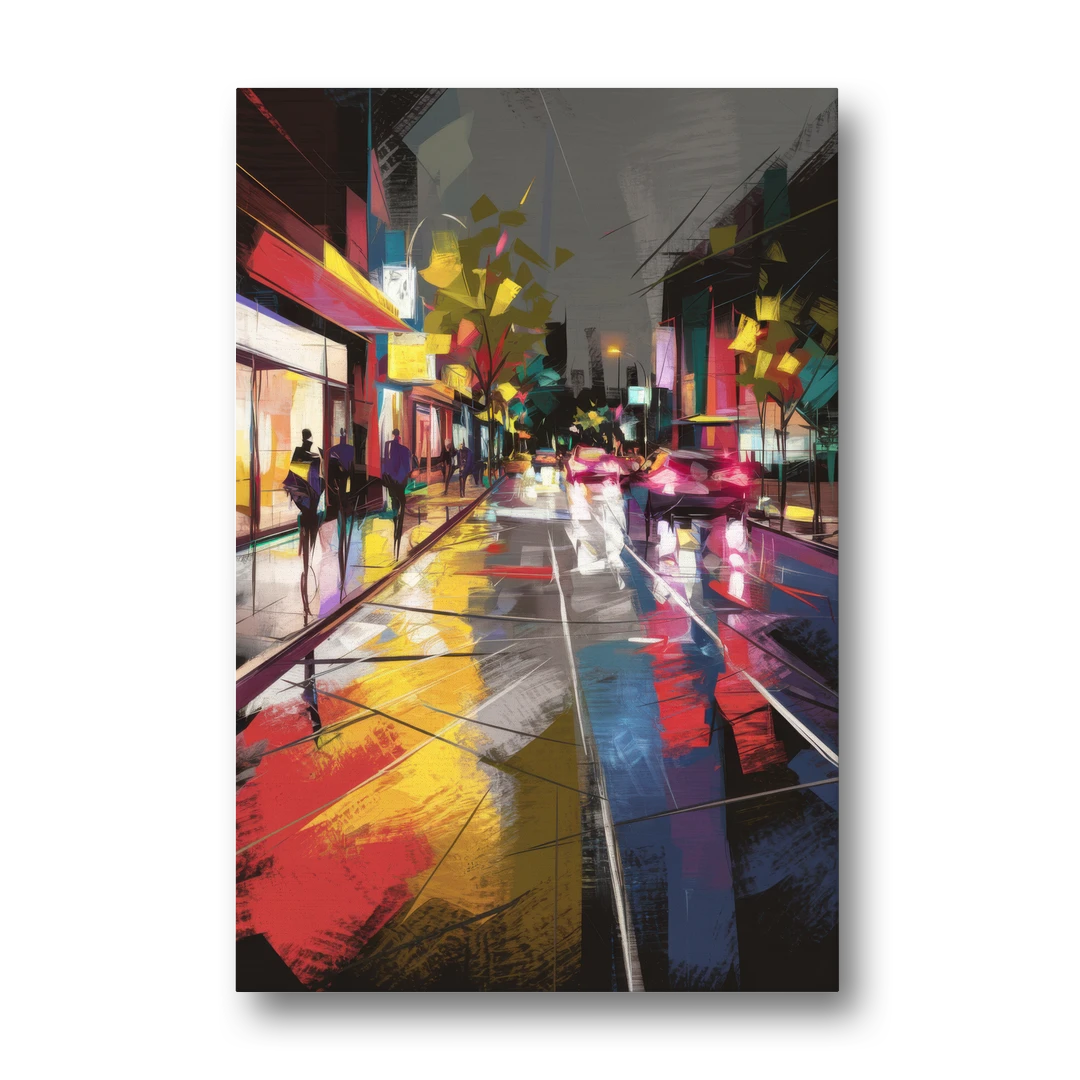 Plano Vibrant Streets - Canvas Wall Art - Front