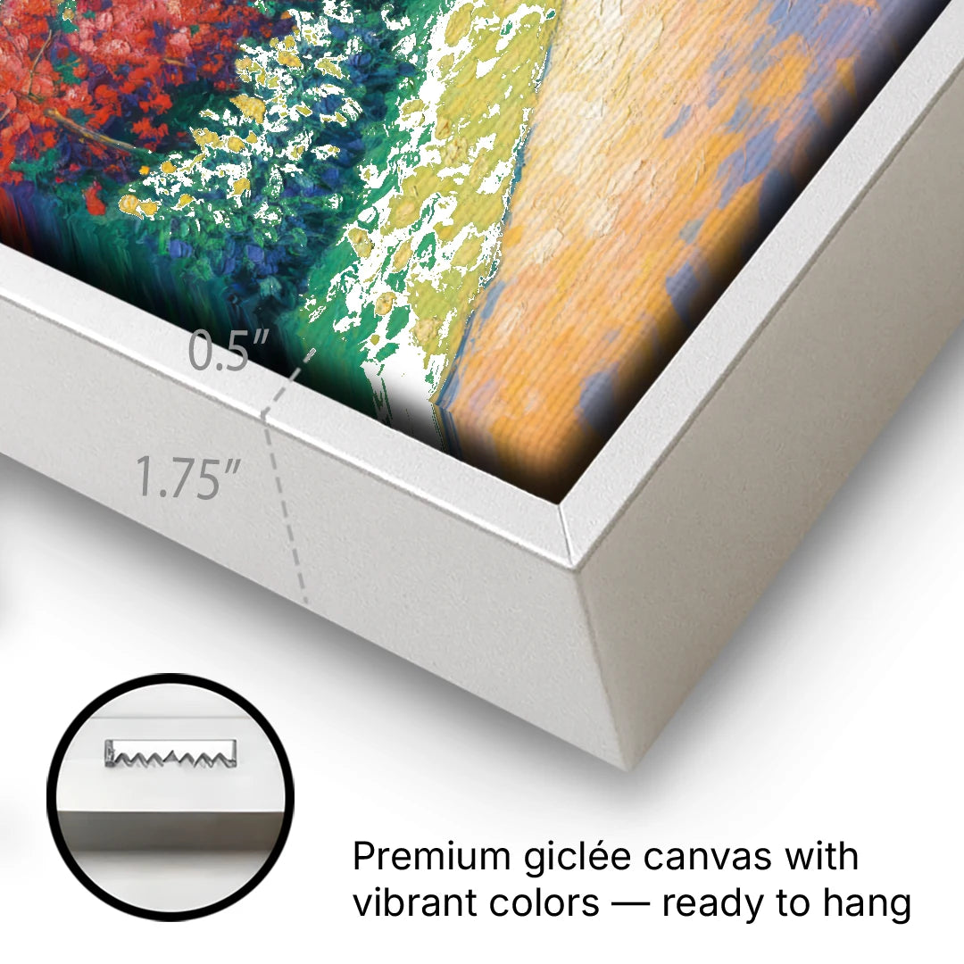 Planten un Blomen Bliss - White Framed Canvas Wall Art - Gallery Wrap Corner