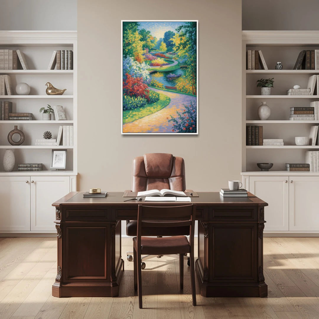 Planten un Blomen Bliss - White Framed Canvas Wall Art - Office - 32x48