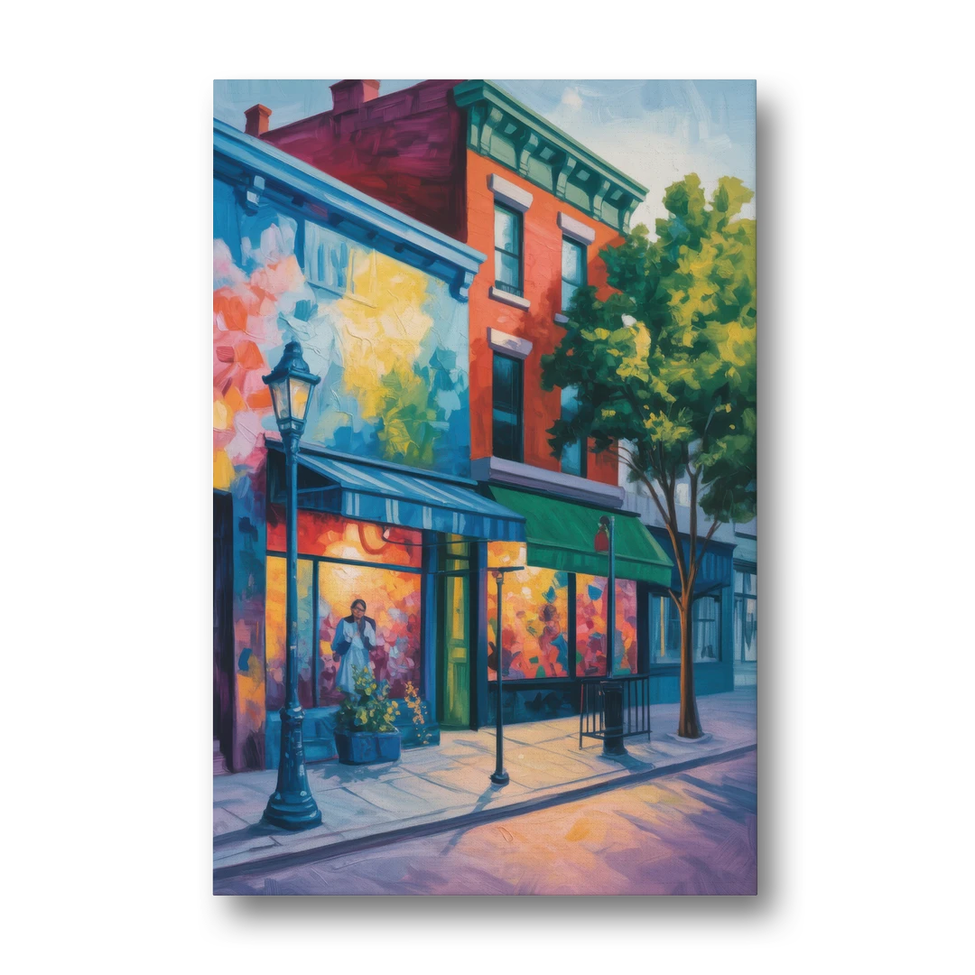 Plateau Mont Royal Murals - Canvas Wall Art - Front
