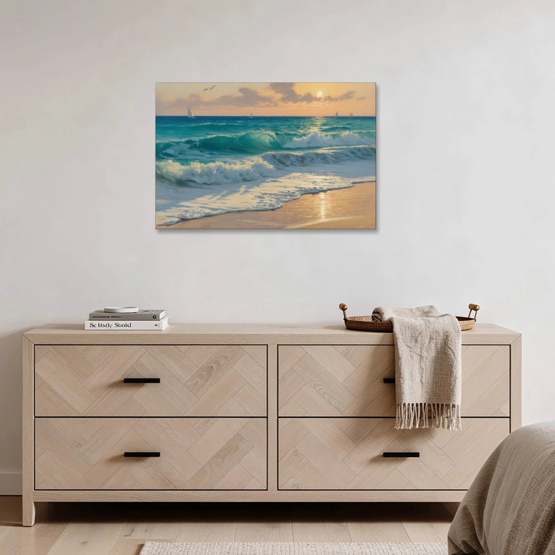 Playa Chac Mool Waves - Canvas Wall Art - Coffee Table - 36x24