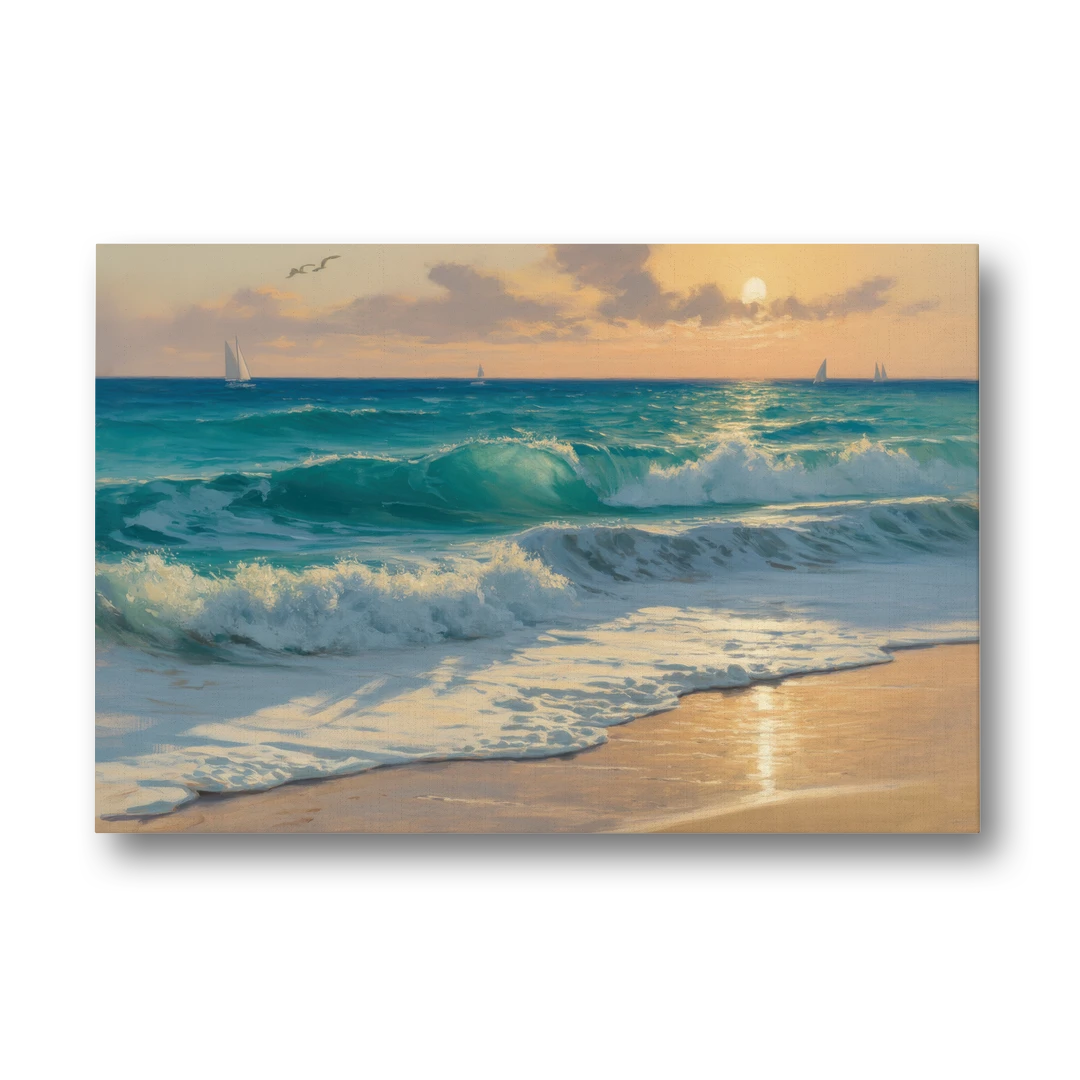 Playa Chac Mool Waves - Canvas Wall Art - Front