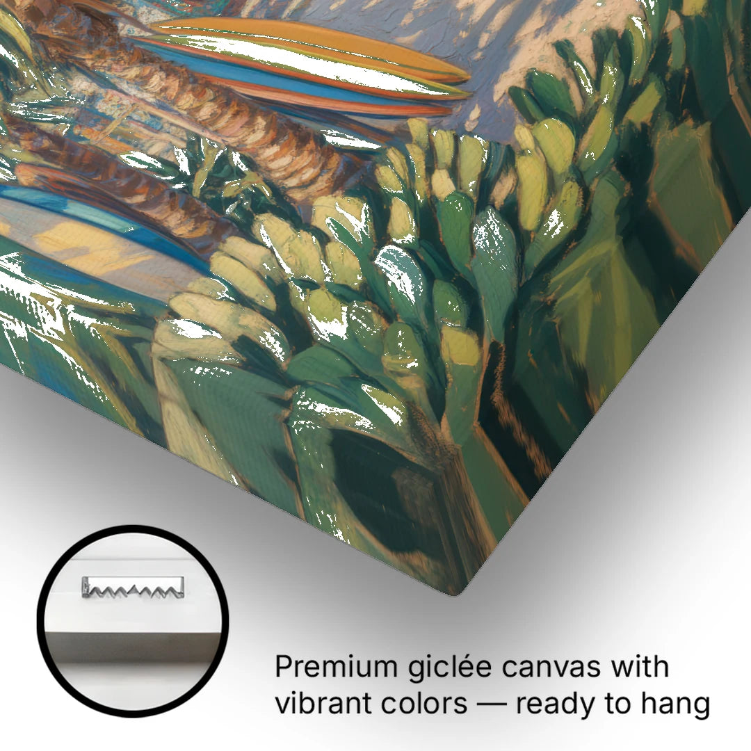 Playa Sayulita Palms - Canvas Wall Art - Gallery Wrap Corner