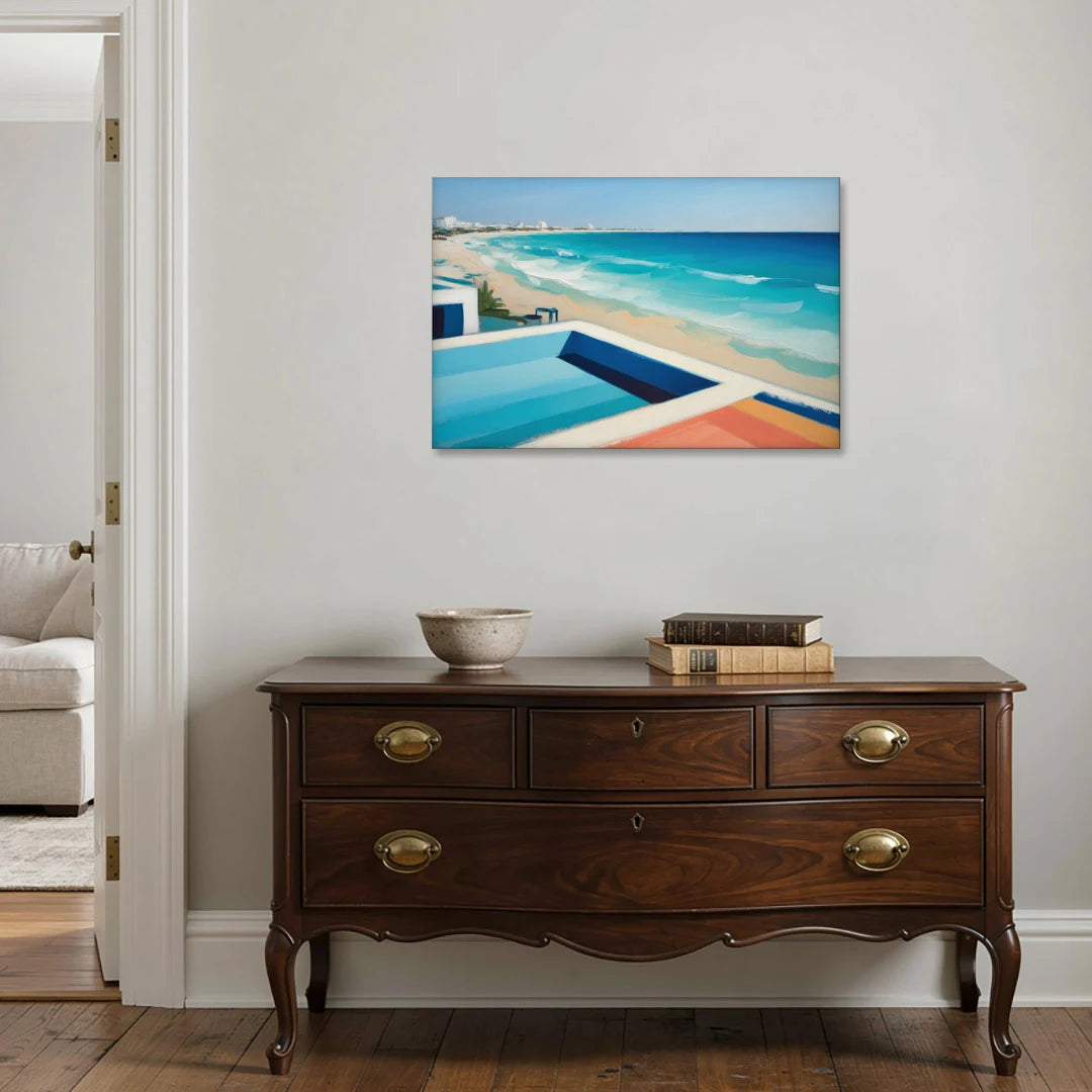Playa del Carmen Beachfront - Canvas Wall Art - Coffee Table - 36x24