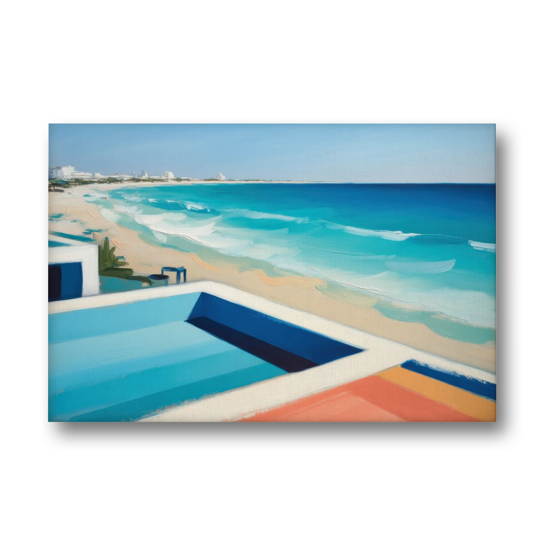 Playa del Carmen Beachfront - Canvas Wall Art - Front