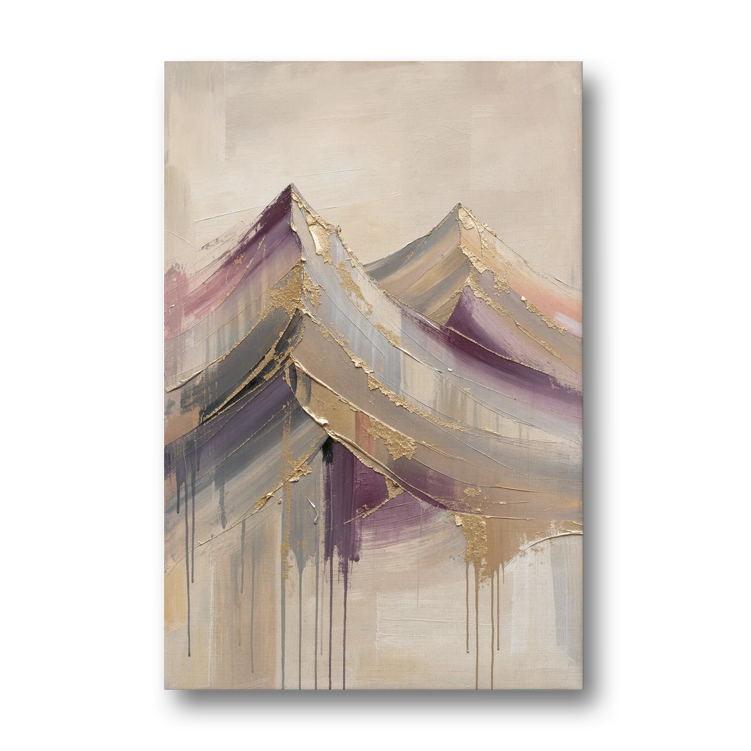 Plum and Gold Peaks - Canvas Wall Art - Front