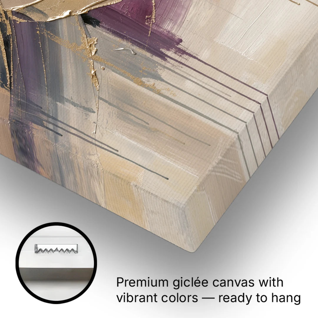 Plum and Gold Peaks - Canvas Wall Art - Gallery Wrap Corner