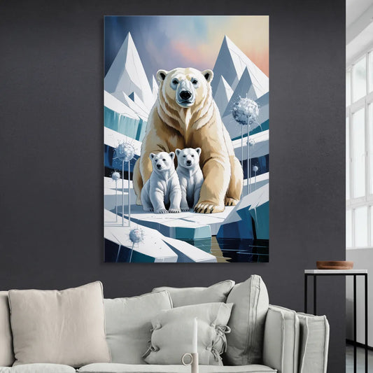 Polar Bear Majesty Living Room - Canvas Wall Art