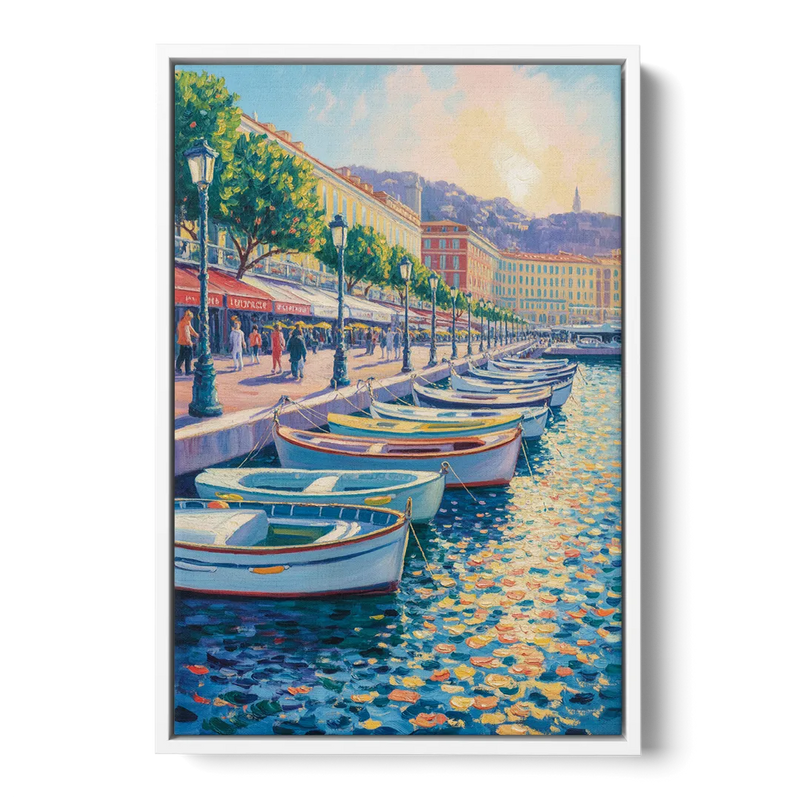 Port of Nice Front - White Canvas Wall Art