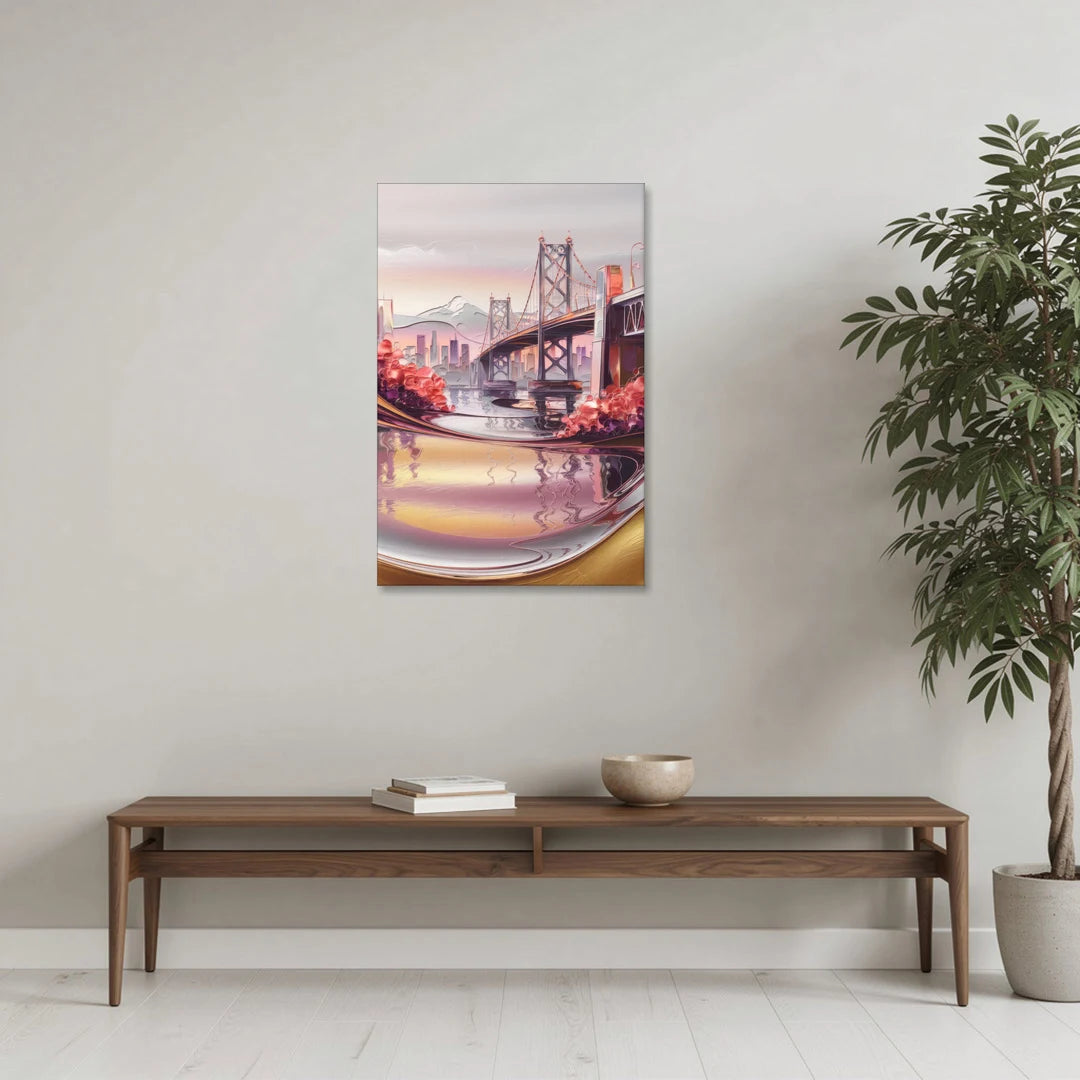 Portland Oregon Bridges - Canvas Wall Art - Coffee Table - 24x36