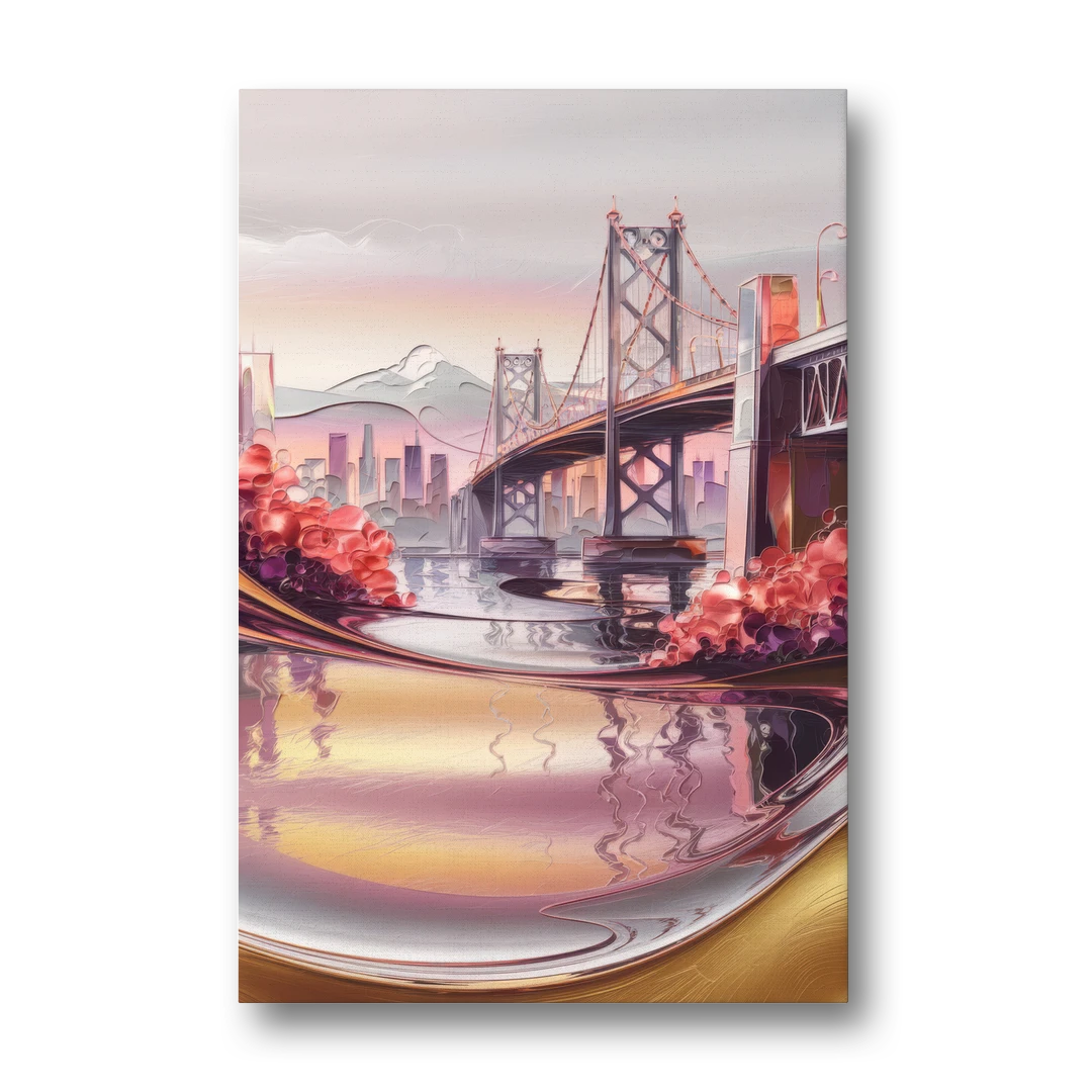 Portland Oregon Bridges - Canvas Wall Art - Front