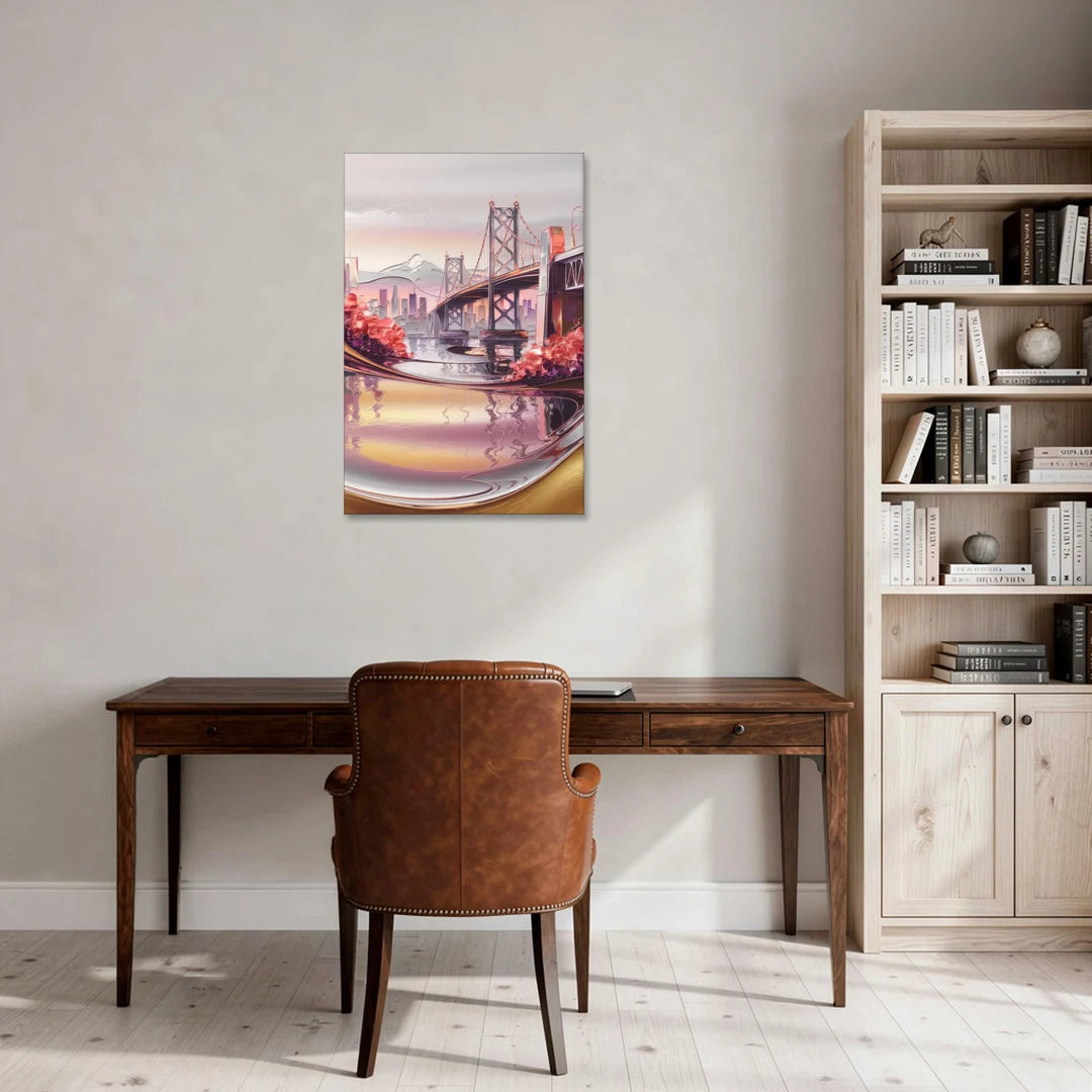 Portland Oregon Bridges - Canvas Wall Art - Office - 24x36