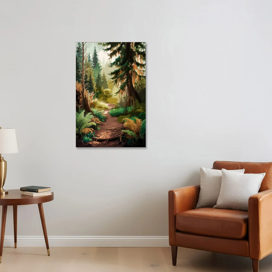 Portland Oregon Forests - Canvas Wall Art - Sofa - 24x36
