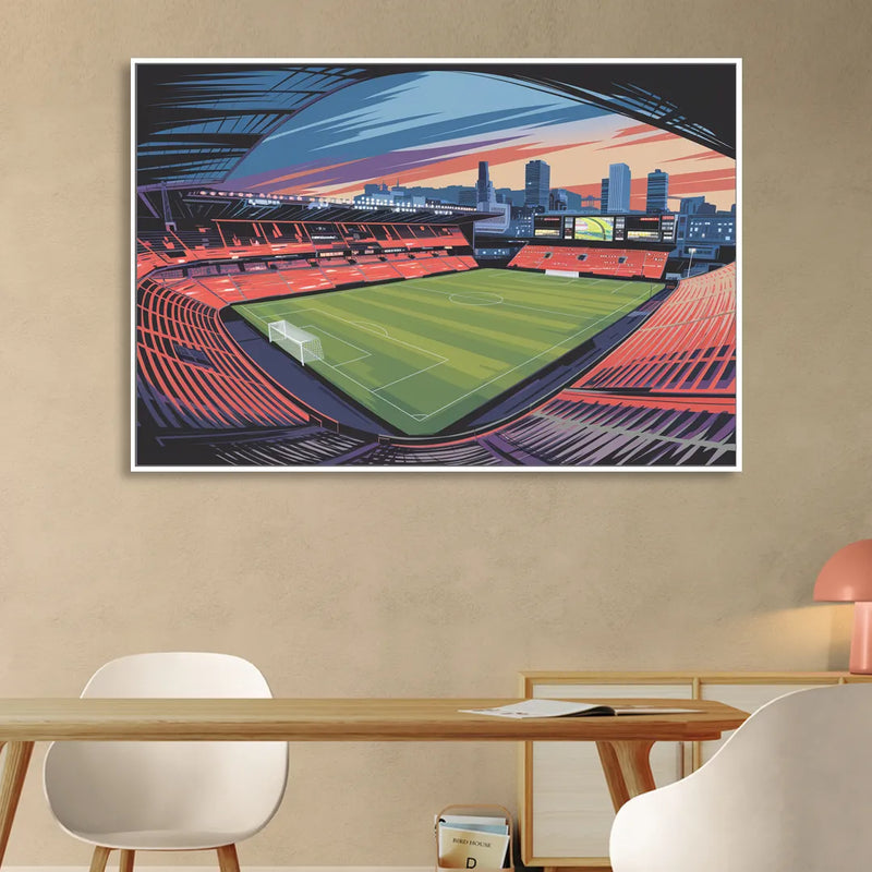 Portland Timbers Stadium View Living Room - White Canvas Wall Art