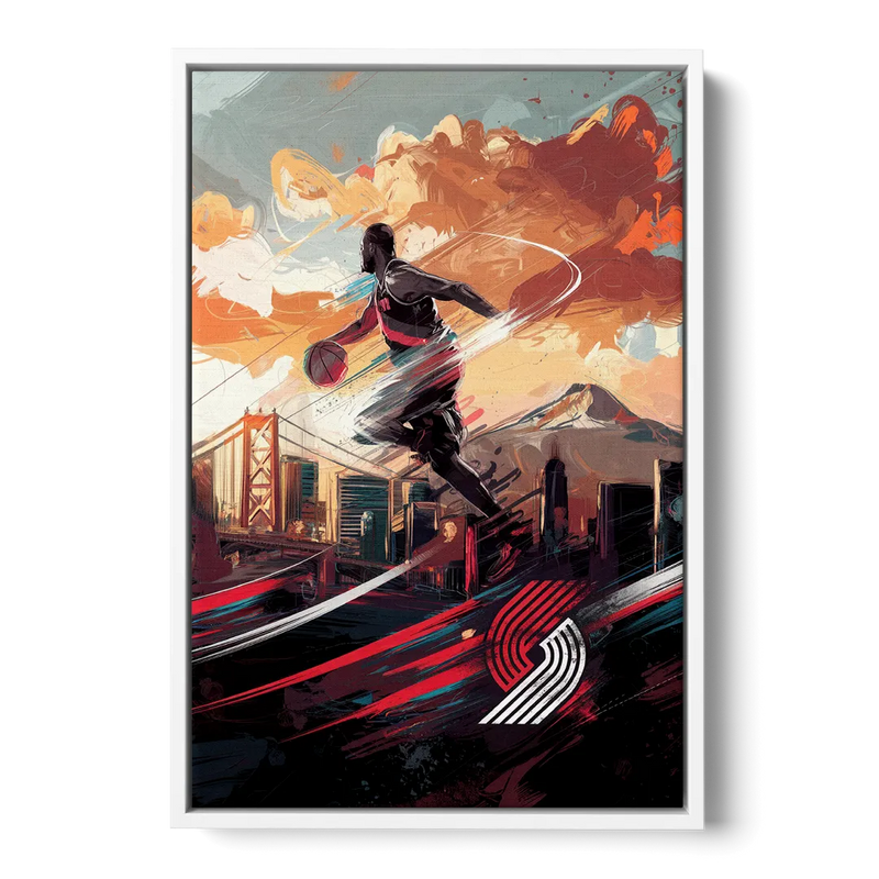 Portland Trail Blazers Fans Front - White Canvas Wall Art