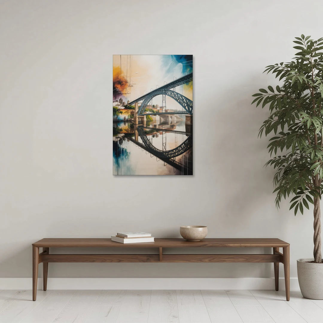Porto Bridge Panorama - Canvas Wall Art - Coffee Table - 24x36