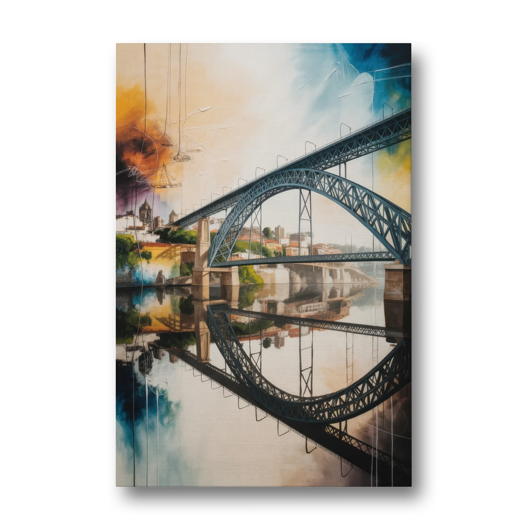 Porto Bridge Panorama - Canvas Wall Art - Front