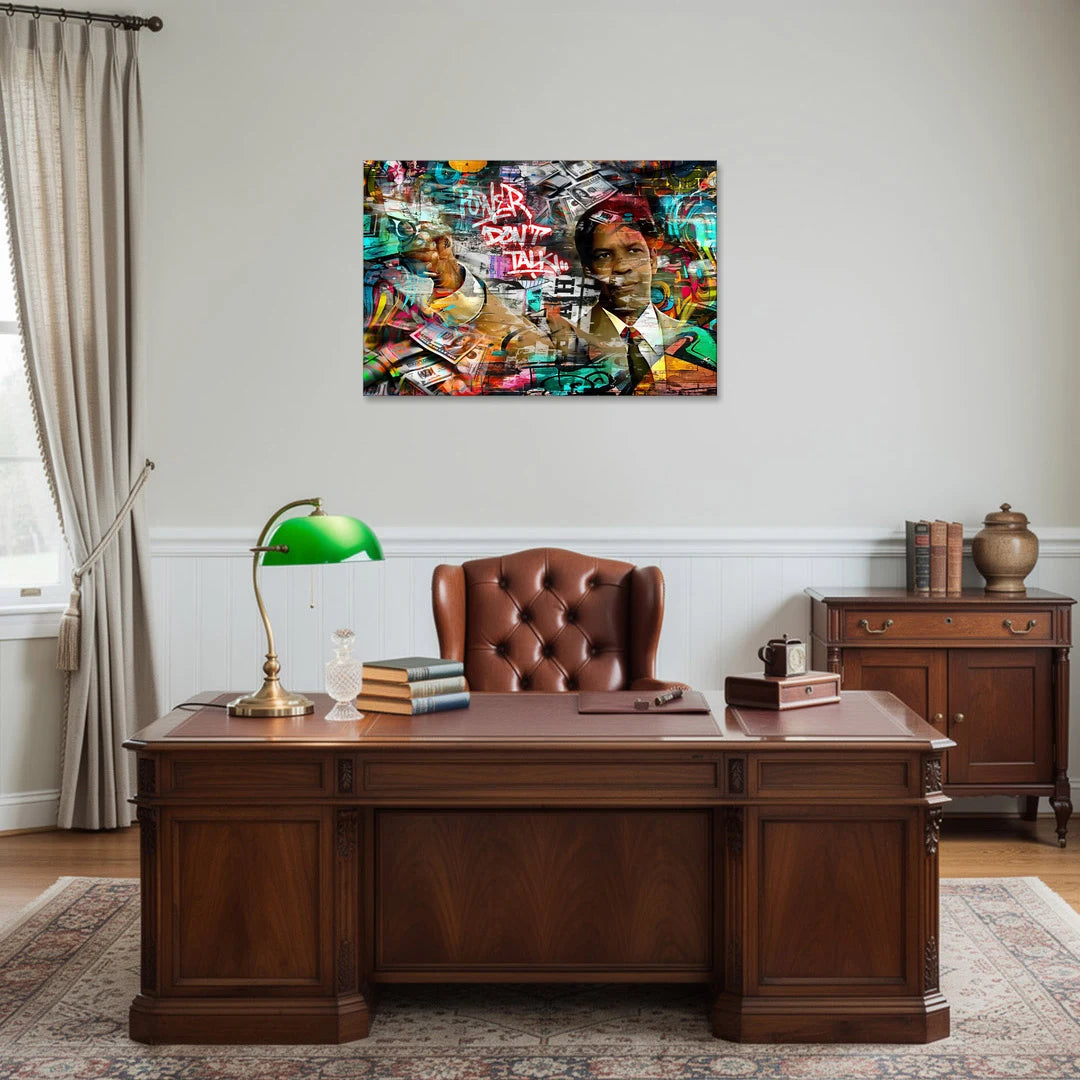 Power Don't Talk - Canvas Wall Art - Office - 36x24