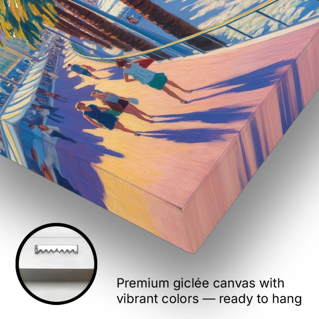Promenade des Anglais - Canvas Wall Art - Gallery Wrap Corner