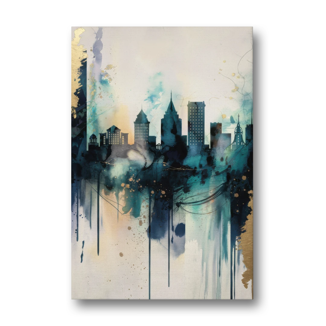 Providence Abstract Skyline - Canvas Wall Art - Front