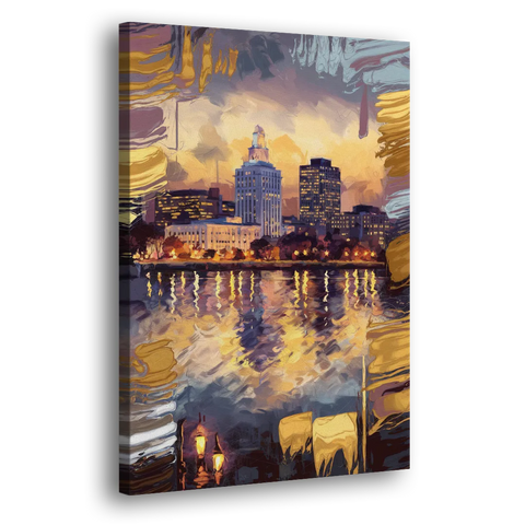 Providence Cityscape Reflection - Canvas Wall Art