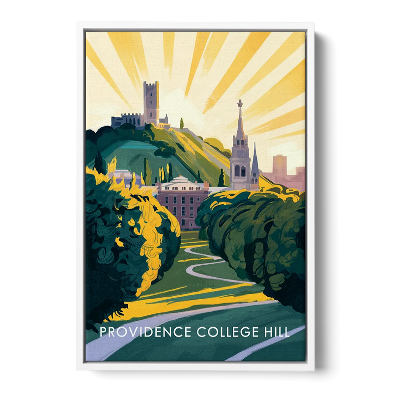 Providence College Hill View Front - White Canvas Wall Art