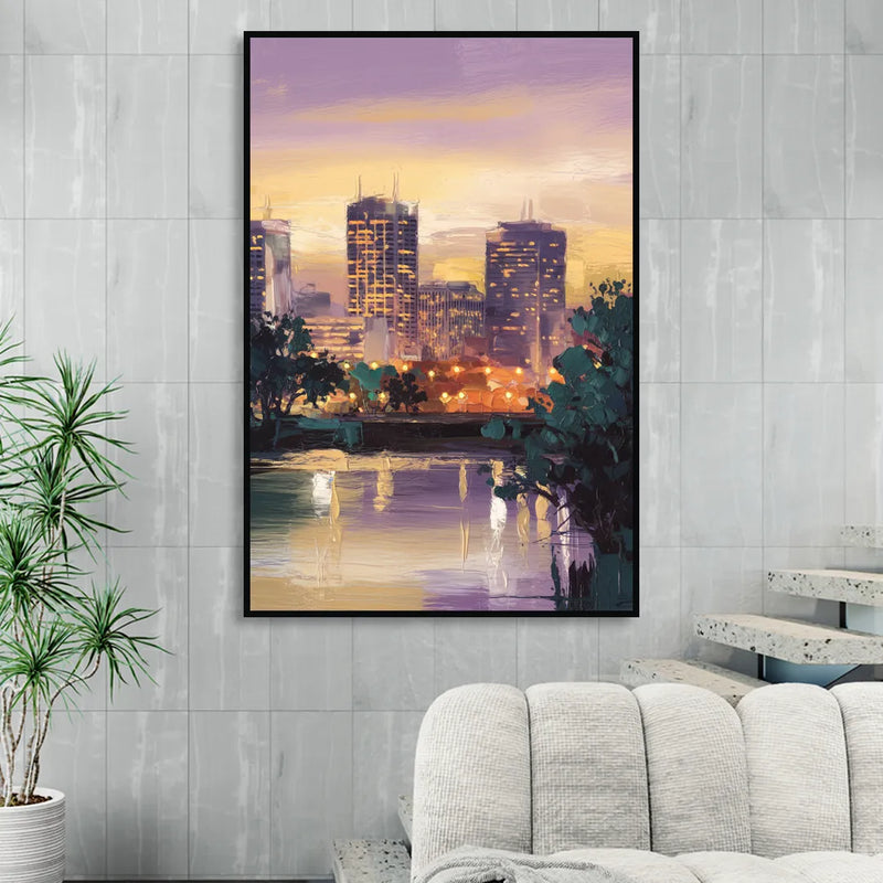 Providence Downtown Horizon Living Room - Black Canvas Wall Art
