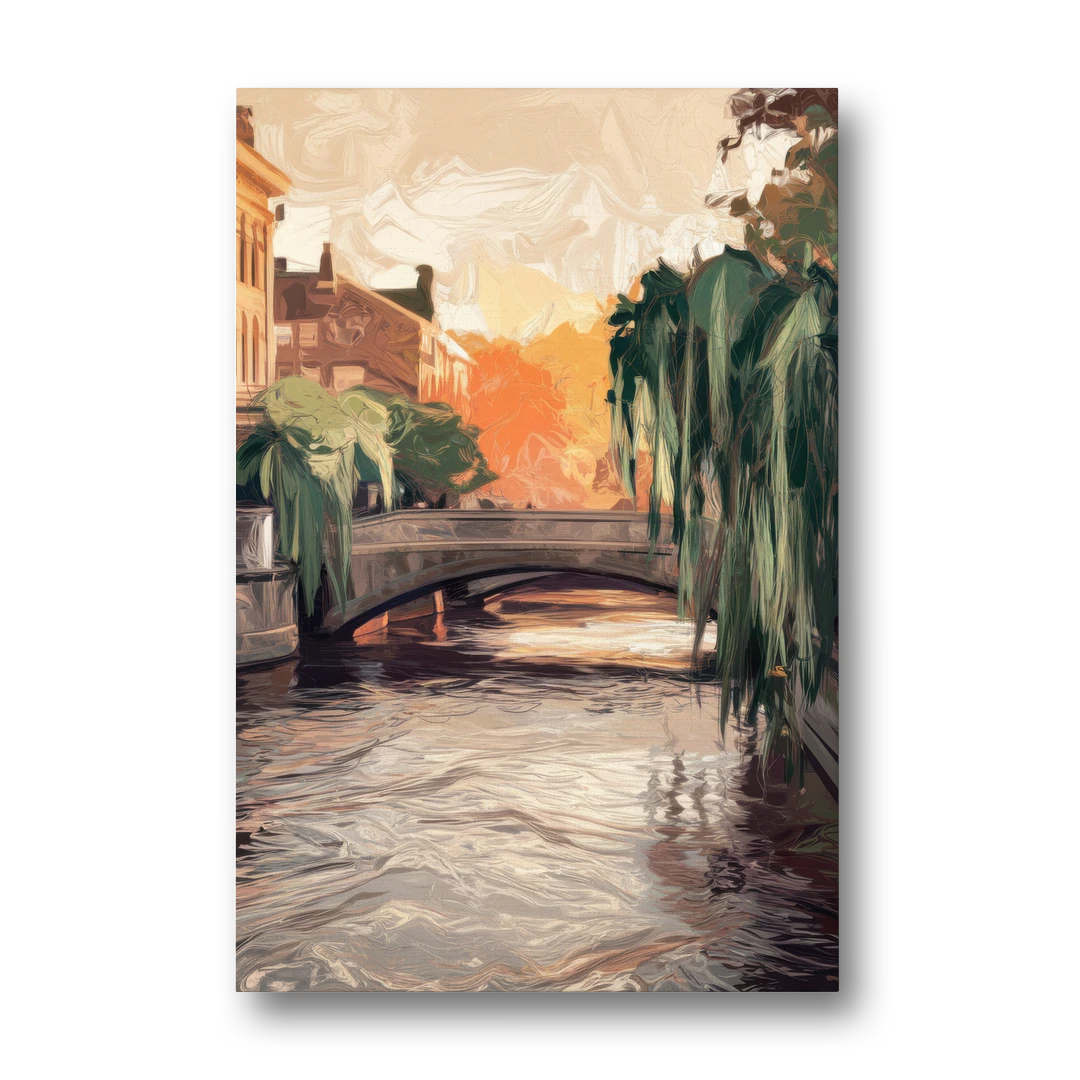 Providence Riverwalk Scene - Canvas Wall Art - Front