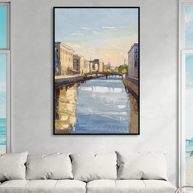 Providence Urban Landscape Sitting Room - Black Canvas Wall Art