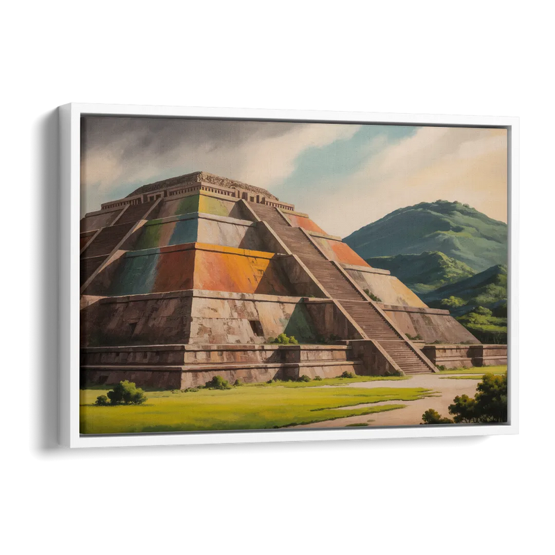 Pyramid of the Moon Side - White Canvas Wall Art
