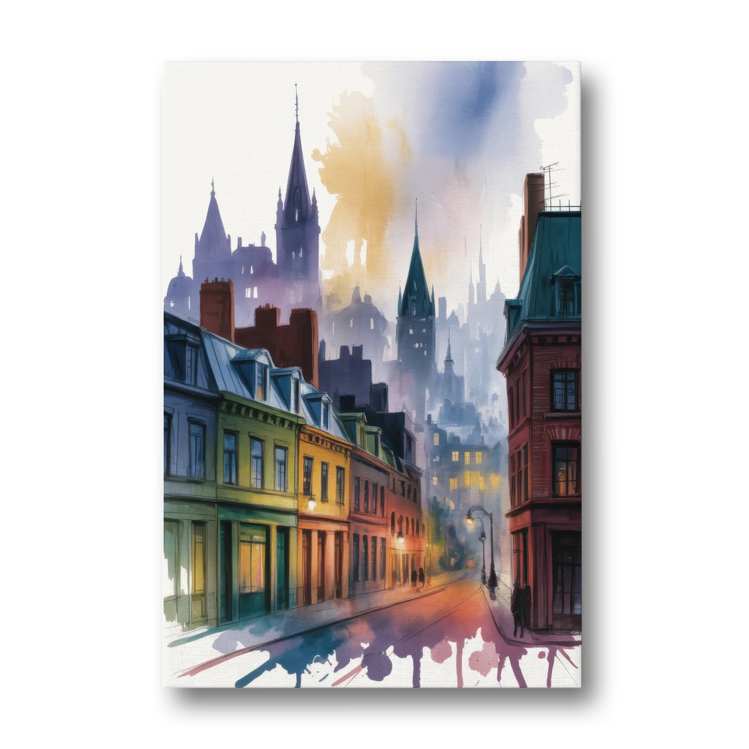 Qubec City by Night - Canvas Wall Art - Front