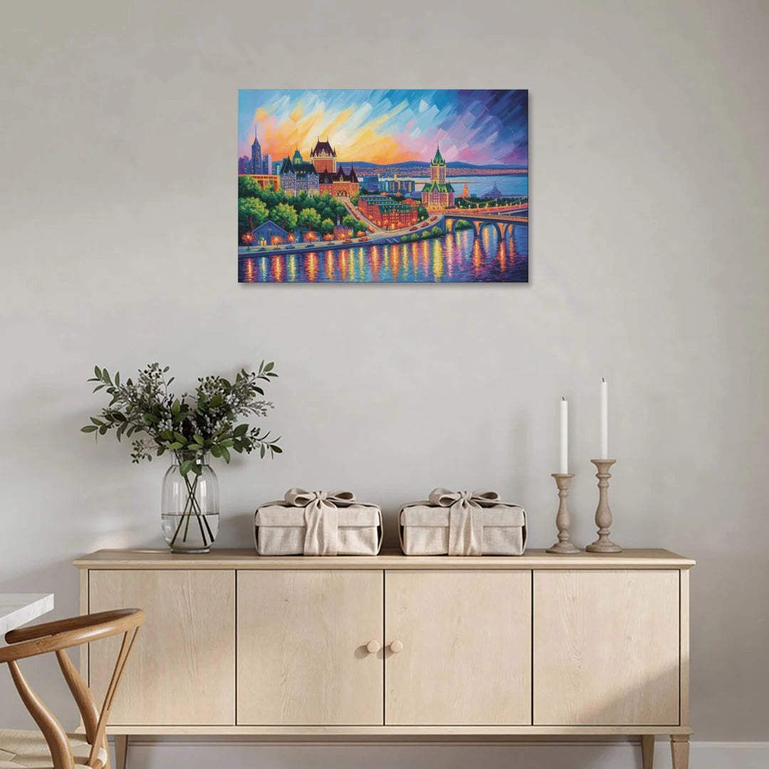 Quebec City Cityscape - Canvas Wall Art - Coffee Table - 36x24