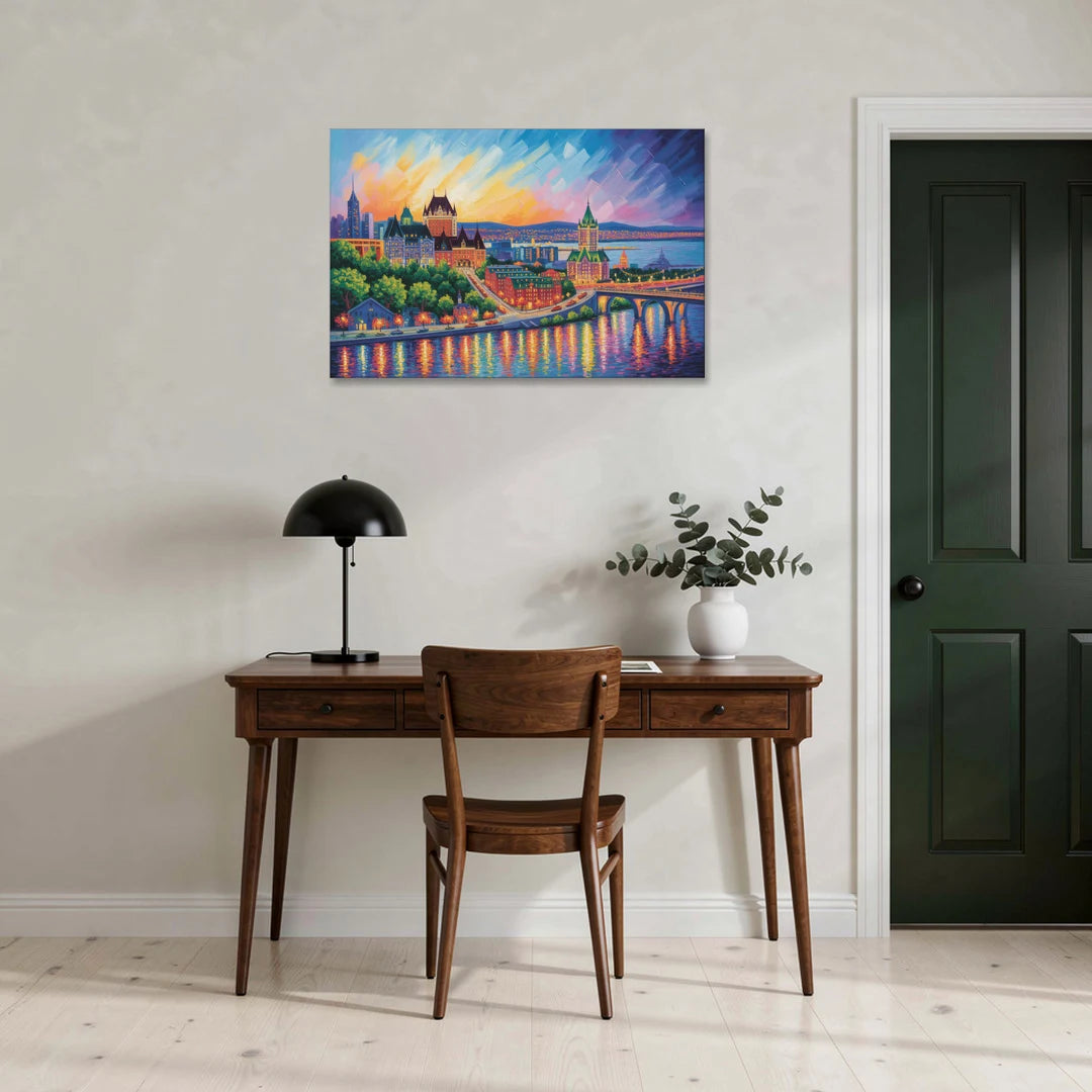 Quebec City Cityscape - Canvas Wall Art - Office - 36x24