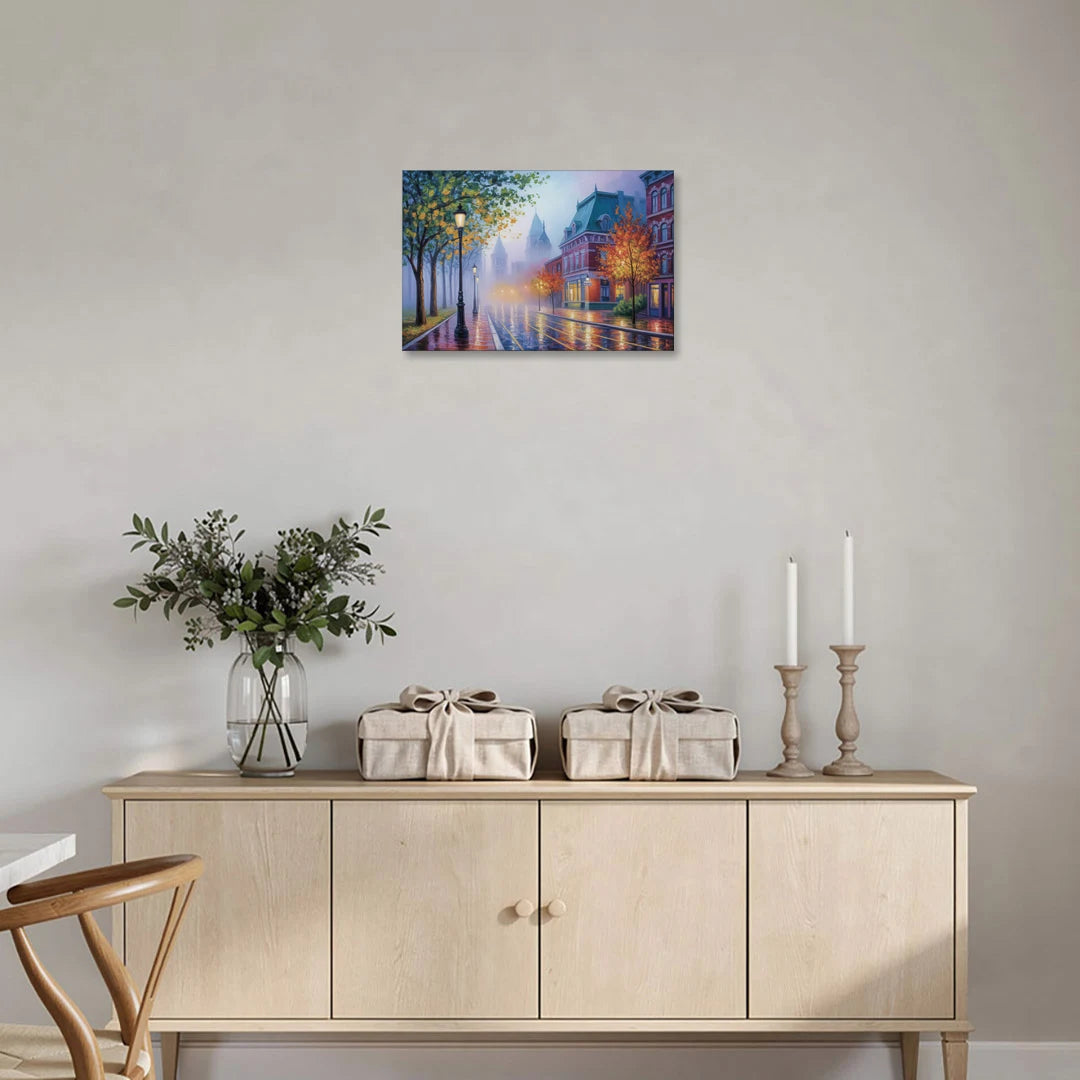 Quebec City Foggy Morning - Canvas Wall Art - Coffee Table - 24x16