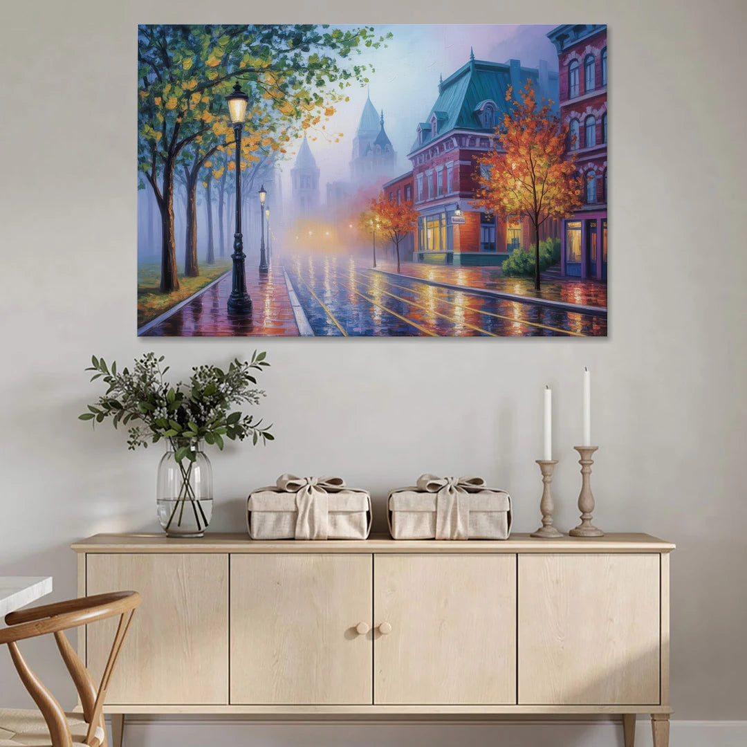 Quebec City Foggy Morning - Canvas Wall Art - Coffee Table - 60x40