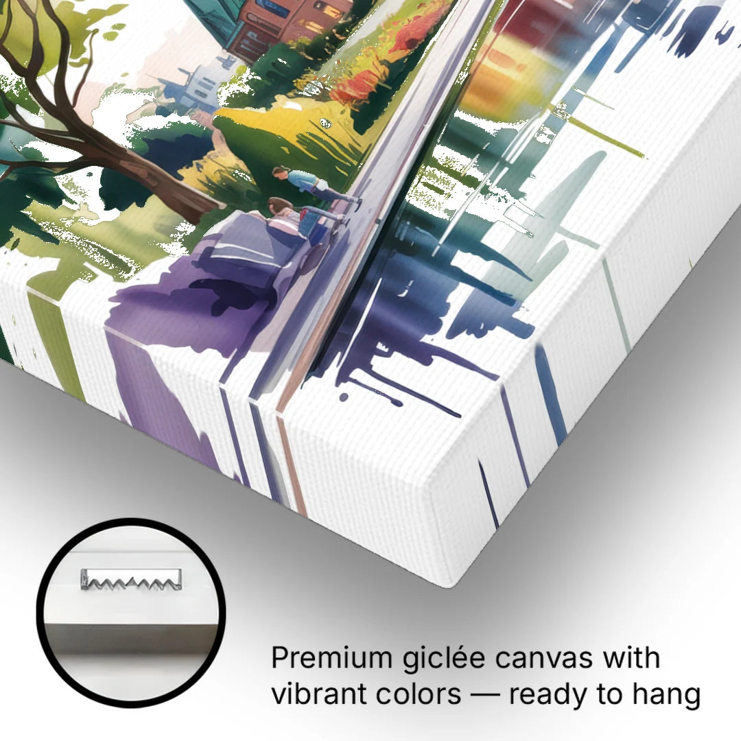 Quebec City Historic Churches - Canvas Wall Art - Gallery Wrap Corner