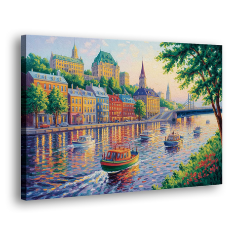 Quebec City Riverfront - Canvas Wall Art
